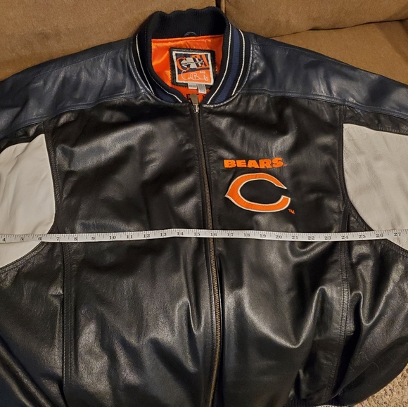2XL LEATHER CHICAGO BEARS COAT - Picture 2 of 9